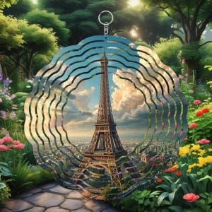 Torre Eiffel de París, Francia, Molinillo de viento PNG, Diseño de sublimación de molinillo de viento, Paisaje urbano, Plantilla de sublimación de molinillo de viento