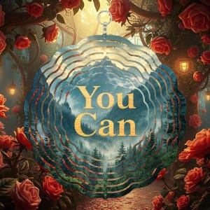 Dat kan. Positieve bevestigingen Windspinner png, krachtig sublimatieontwerp, vertrouwensboost, opbeurend, windspinner, mindfulness