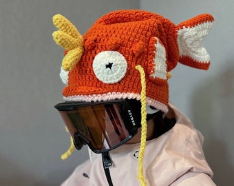 Knitted Magikarp Koi Fish Ski Helmet Cover