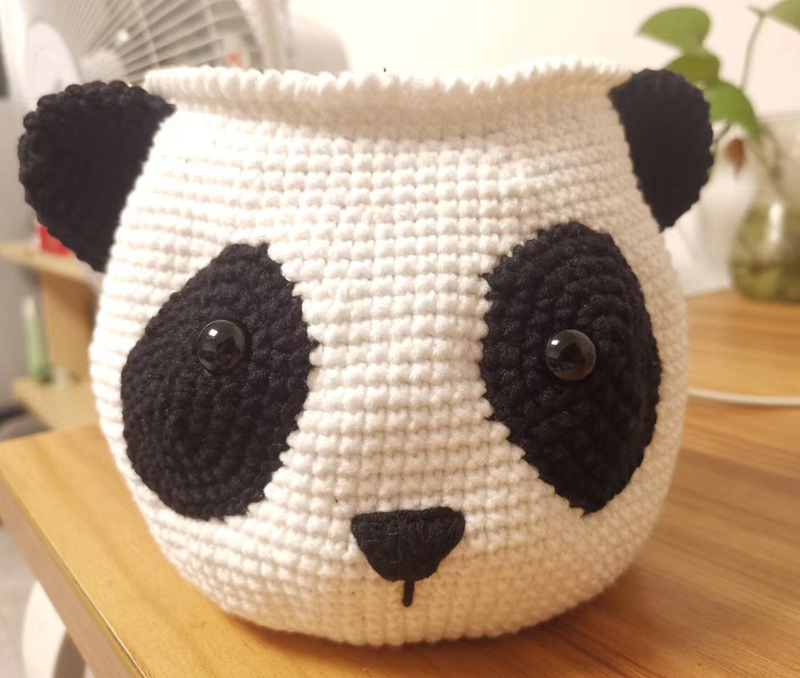 Handmade Knitted Panda Chalk Bag Etsy