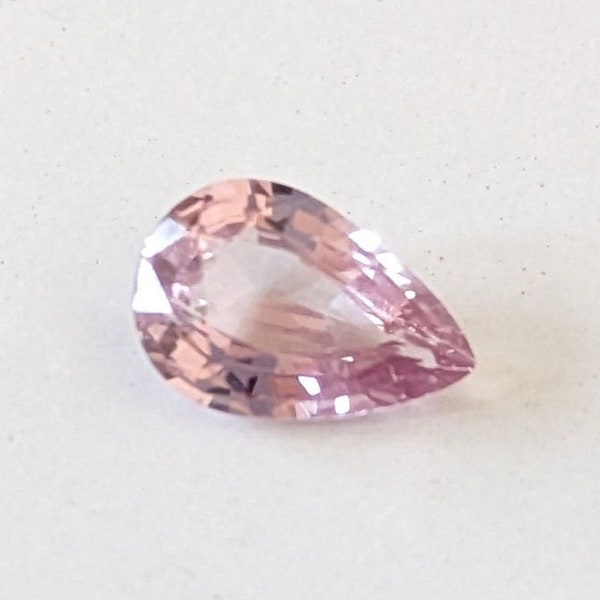 Natural peach sapphire loose stone, Pear shape Natural sapphire