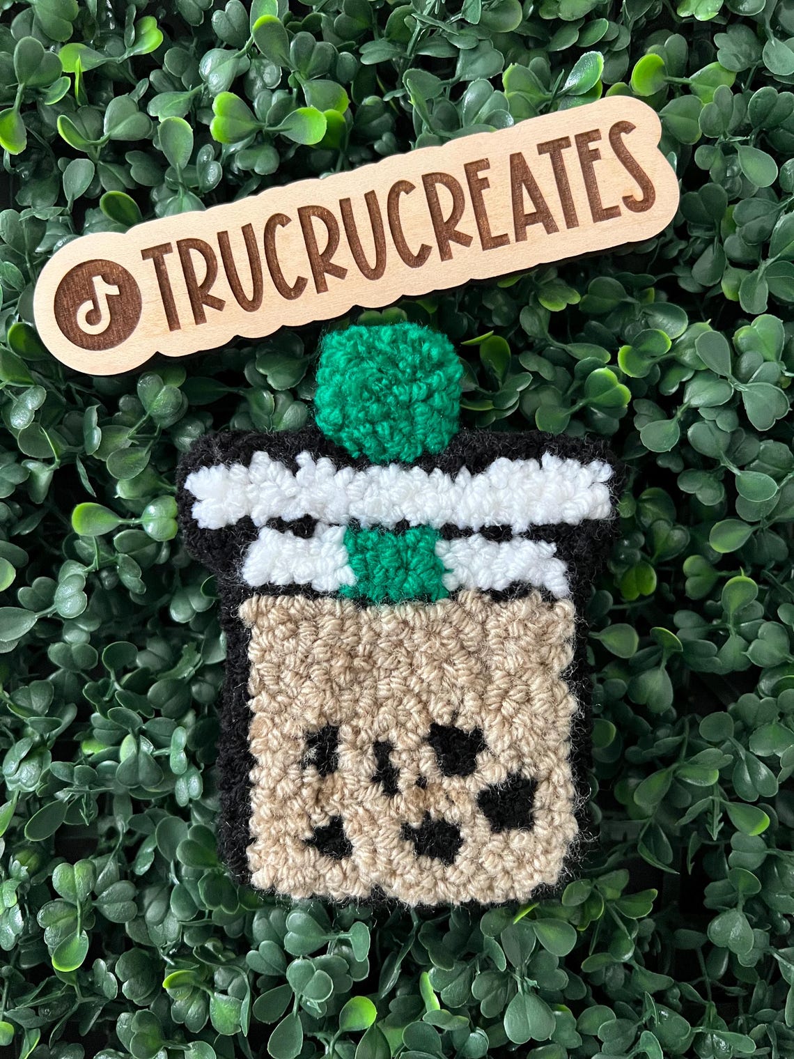 Boba Tea Cup XXL Handmade Punch Needle Mug Rug Desk Decor - Etsy