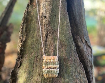 hand-woven amulet pouch necklace