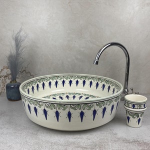 Minimalist Bathroom Vessel Sink - Handmade Ceramic Bathroom Sink –Custom Unique Vanity Washbasin Sink -Modern Farmhouse Bathroom Sink