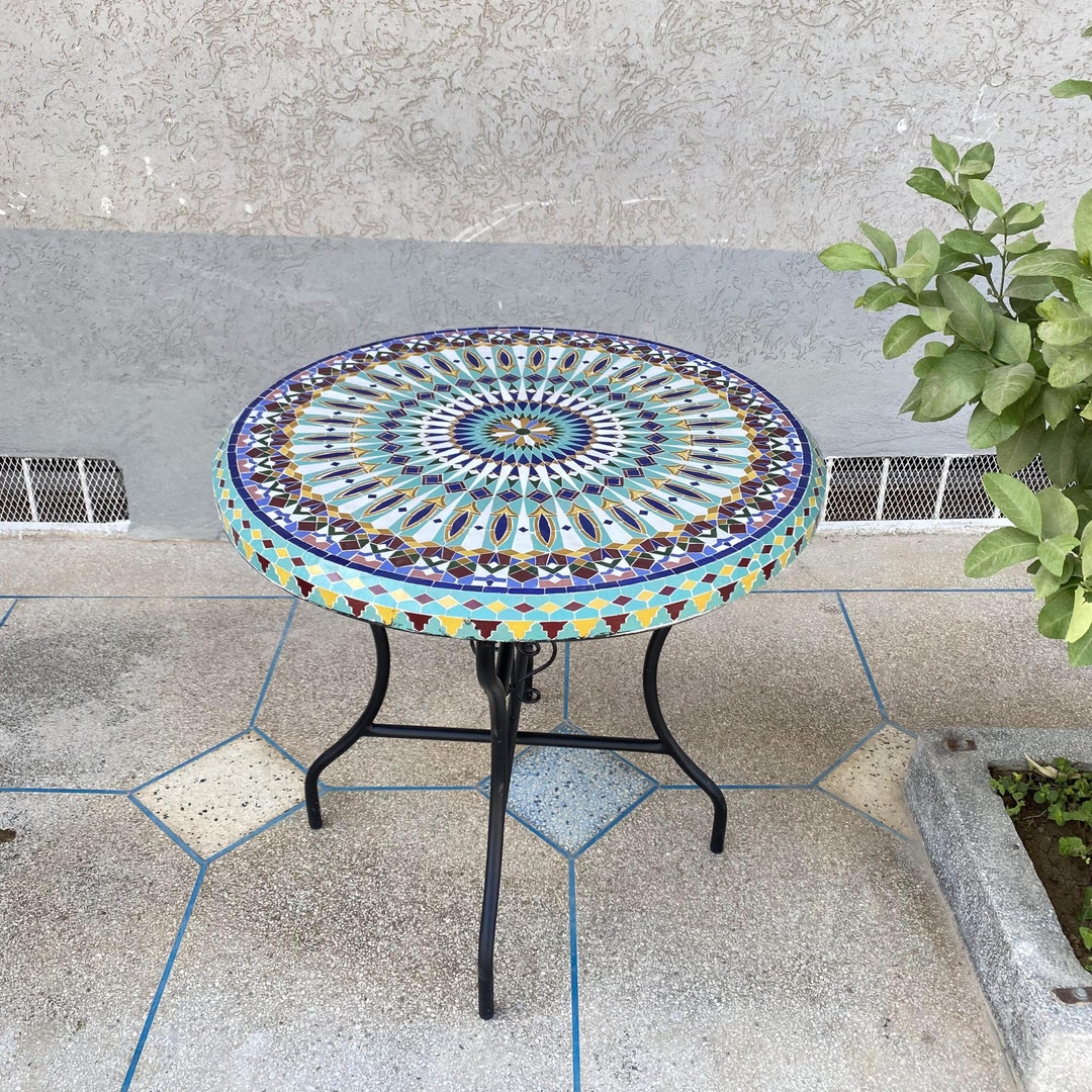 Mid Century Modern Dining Table for Yard Decor,hassan2 Mosaic Outdoor ...