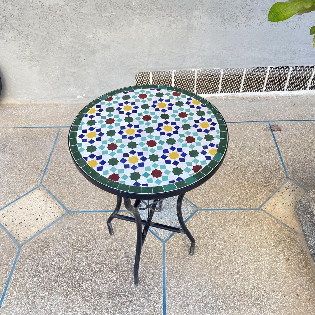 Tile Table Modern Custom Modern Mid Century Mosaic Table for Patio Furniture, Moroccan ...