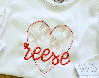 Custom Valentine's Kid's Shirt - Gingham Heart