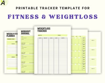 Weight Loss Tracker | Weight loss journal printable | Fitness journal | Printable template | Digital download