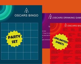 2024 Oscar Ballot + Oscar bingo game + Oscar Drinking Game | Printable PDFs for your Academy Awards Party