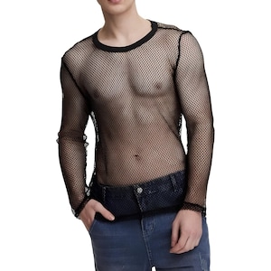 Sheer Mesh Long Sleeve Shirt
