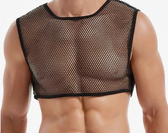 mesh crop tank top