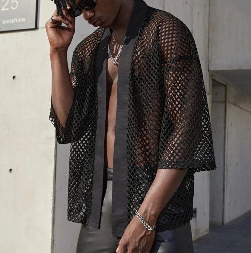 Men Sheer Shirt, Black Shirt - Etsy