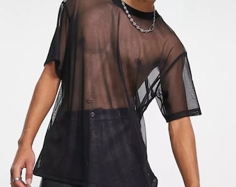 Homme transparent, Chemise en résille transparente, Chemise