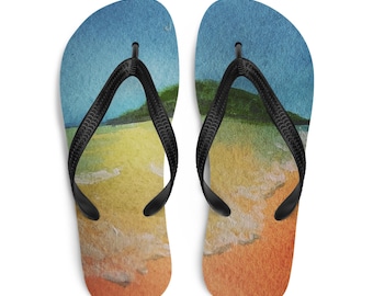 Custom Beach Scene Flip-Flops: Comfortable Summer Footwear