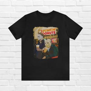 Halloween Killers Shirt, Funny Dunkin Shirt, Jason & Michael Myers Horror Movies Tee, Spooky Halloween Shirt, October Fest Apparel