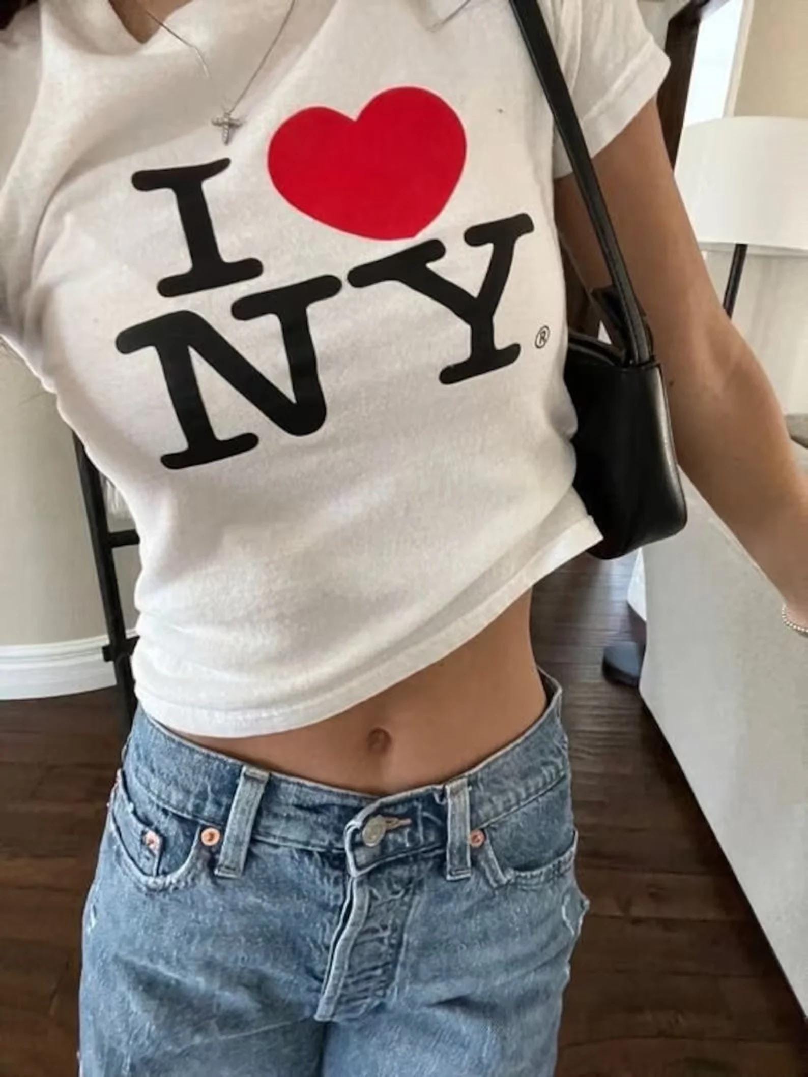 Y2K I Heart NY Iconic Cropped Tee, Classic New York Love Y2K I Heart NY Iconic Cropped Tee, Classic New York Love