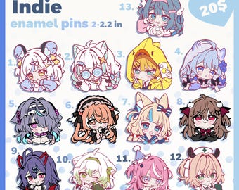 Pines de esmalte indie vtuber saba nimi mint doki neuro-sama