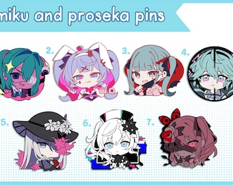 Pines esmaltados de Miku y Project Sekai