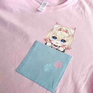 mococo and fuwawa pocket t-shirt