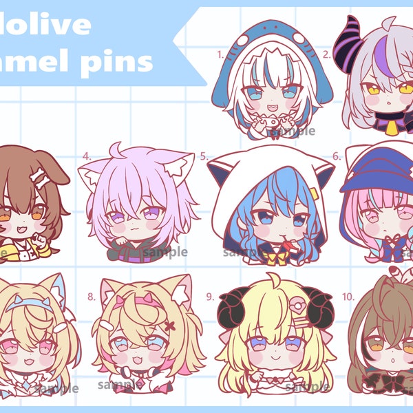 hololive enamel pins