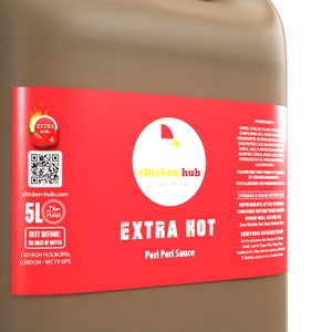 Hühnchen-Hub Extra Hot Peri Peri Sauce 5 Liter Kanister 100% Halal Extra Stufe 4 Skala Bild 3