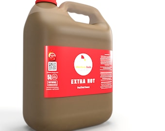 Chicken Hub Extra Hot Peri Peri Sauce 5 Litre Jerry Can 100% Halal Extra Level 4 Scale