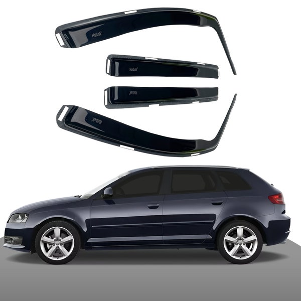 Wind Deflectors For Audi A3 MK2 Sportback  5 Doors 2003-2012 Tinted 4pcs By Haibak