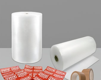 Luftpolsterfolie Set 2 Rollen 300mm x 22m 2 Klebebänder und 25 Fragile Sticker Von Haibak