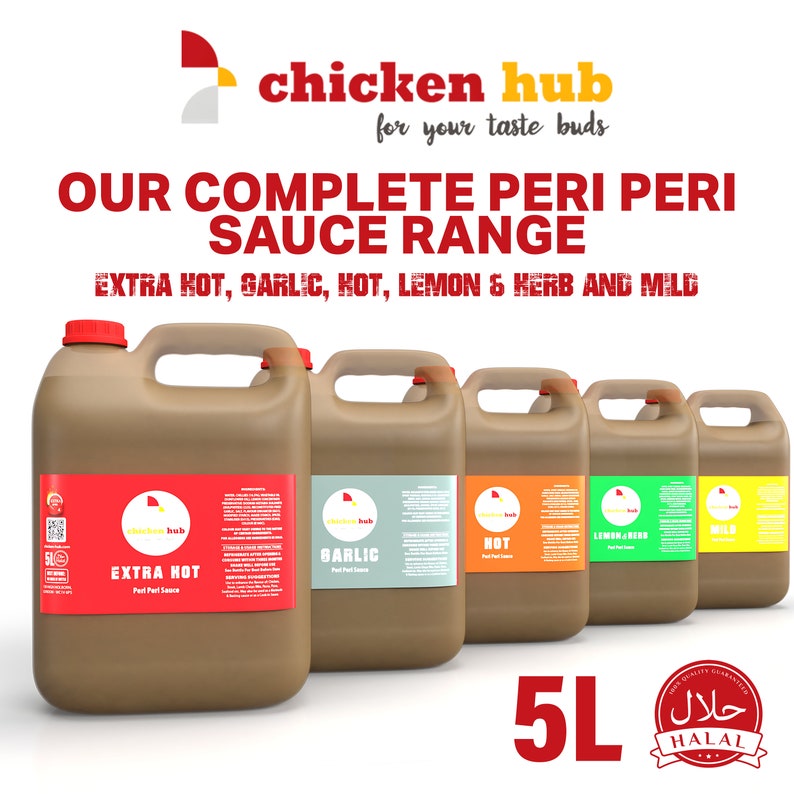 Hühnchen-Hub Extra Hot Peri Peri Sauce 5 Liter Kanister 100% Halal Extra Stufe 4 Skala Bild 4