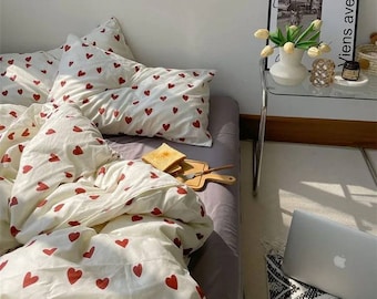 Set di biancheria da letto a forma di cuore d'amore