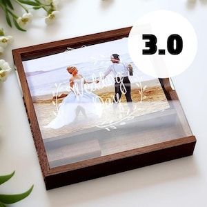 Álbum de fotos personalizado com tampa transparente + pendrive 3.0 – Caixa perfeita para fotos de 4 x 6 pol (10 x 15 cm). Presentes de casamento e logotipos. 8 GB-128 GB #50