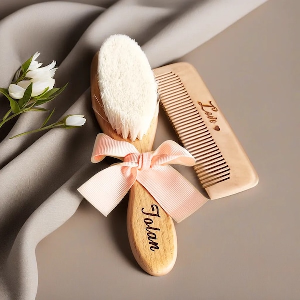 Engraved Personalized Baby Comb and Hair Brush - Perfect for Newborns, Baby Showers. Ideal for Boys or Girls. Eco-Friendly Beauty. #25