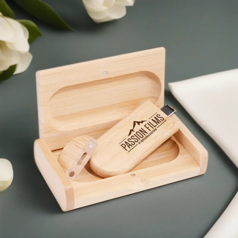 Custom Engraved Wooden 2 in 1 USB TYPE-C Drive in Walnut/Maple Box Ideal for Weddings, Photography, and Logos.Available in 8GB-128GB 26 image 7