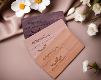Personalized Logo Wooden USB Drive: Custom Card Style