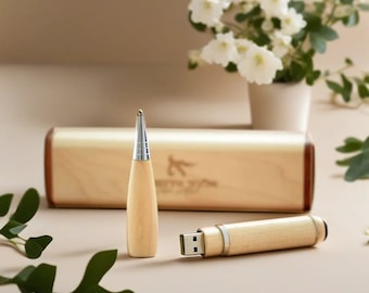 Penna a sfera in vero legno con incisione personalizzata con confezione regalo - Ideale per matrimoni, anniversari, fotografie e loghi 8 GB-64 GB #18
