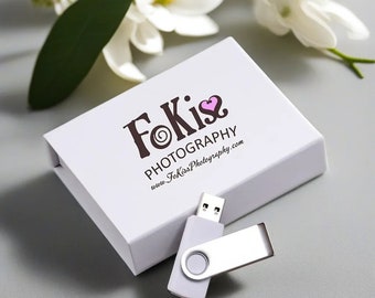 Kundenspezifisches gravierendes drehendes USB-Stick in der vollfarbigen bedruckten Geschenkbox - Flip USB für Hochzeiten, Logo, Fotografie, in 4GB - 128GB #31