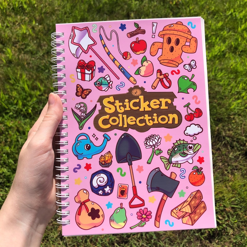 Image of the sticker book outside in bright sunlight.