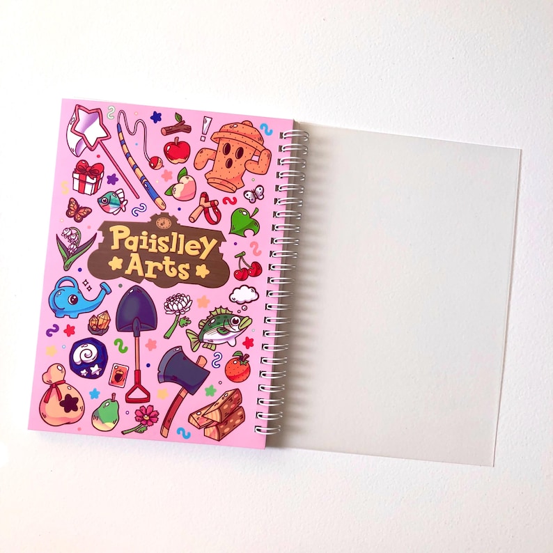 Image of the back frosted clear plastic cover lying open to see the back card-stock cover clearly.