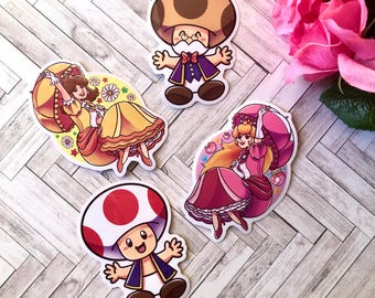 Princesses and Toads Vinyl Sticker Pack 3" (4 Stickers)