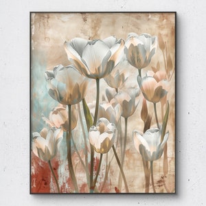 Tulip Art Print, Tulip Decor, Tulip Poster, Digital Art Print, Digital Download, Wall Decor, Printable