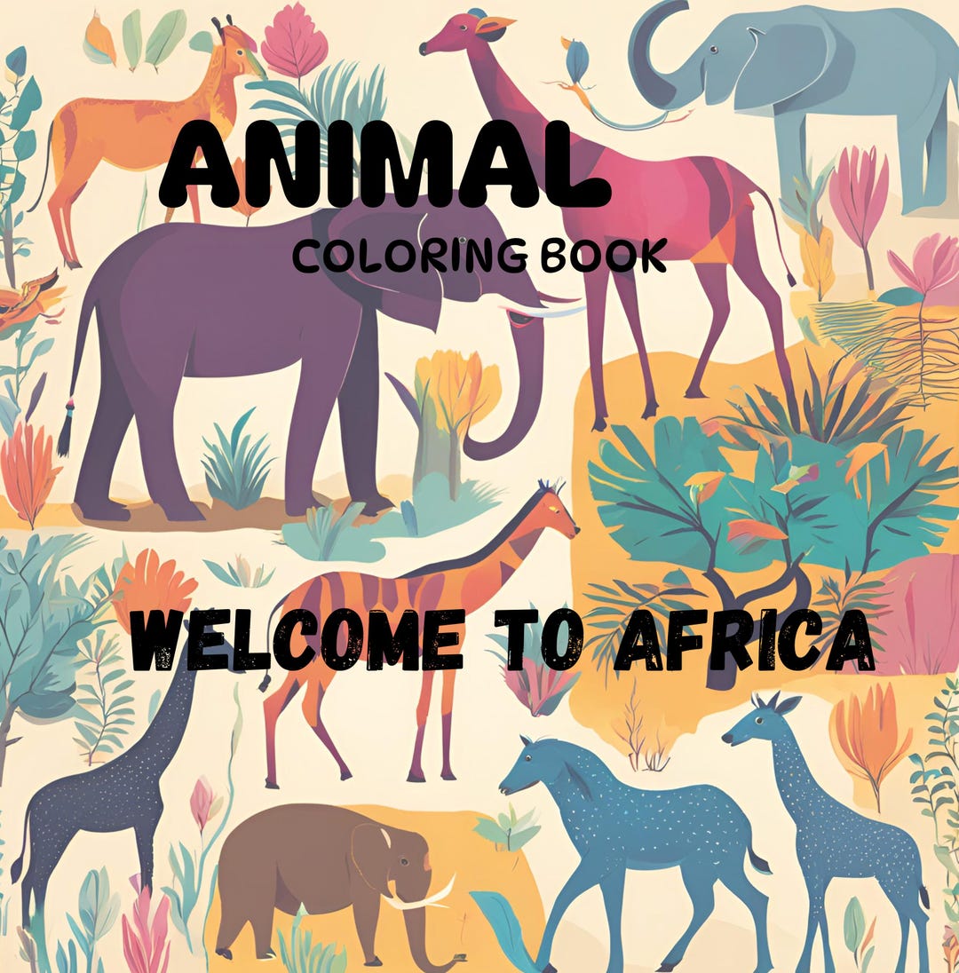 African Animals Coloring Book for Children Etsy