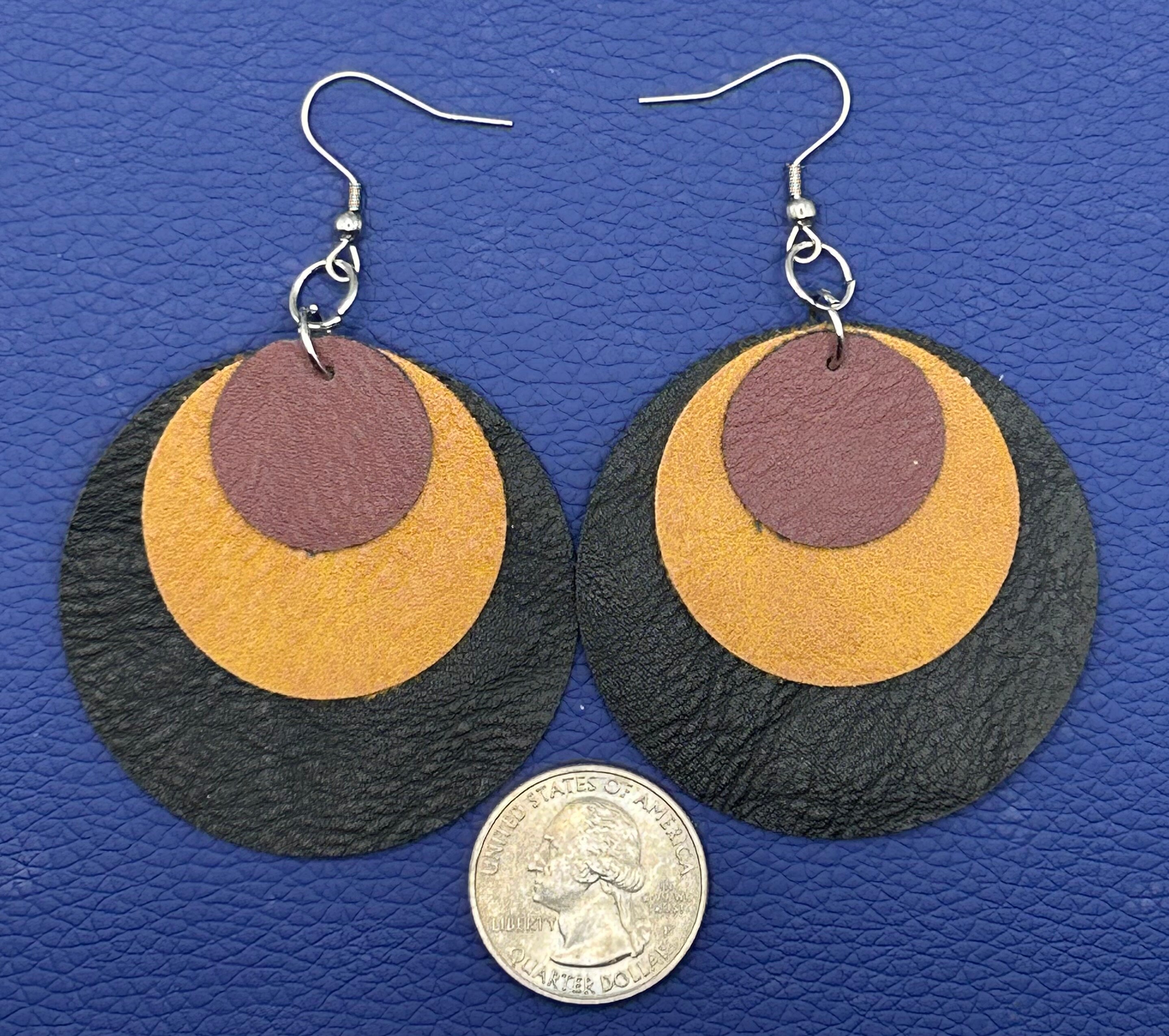 Minimalist Boho Style Earring, Leather Earrings, Bohemian Style, Art