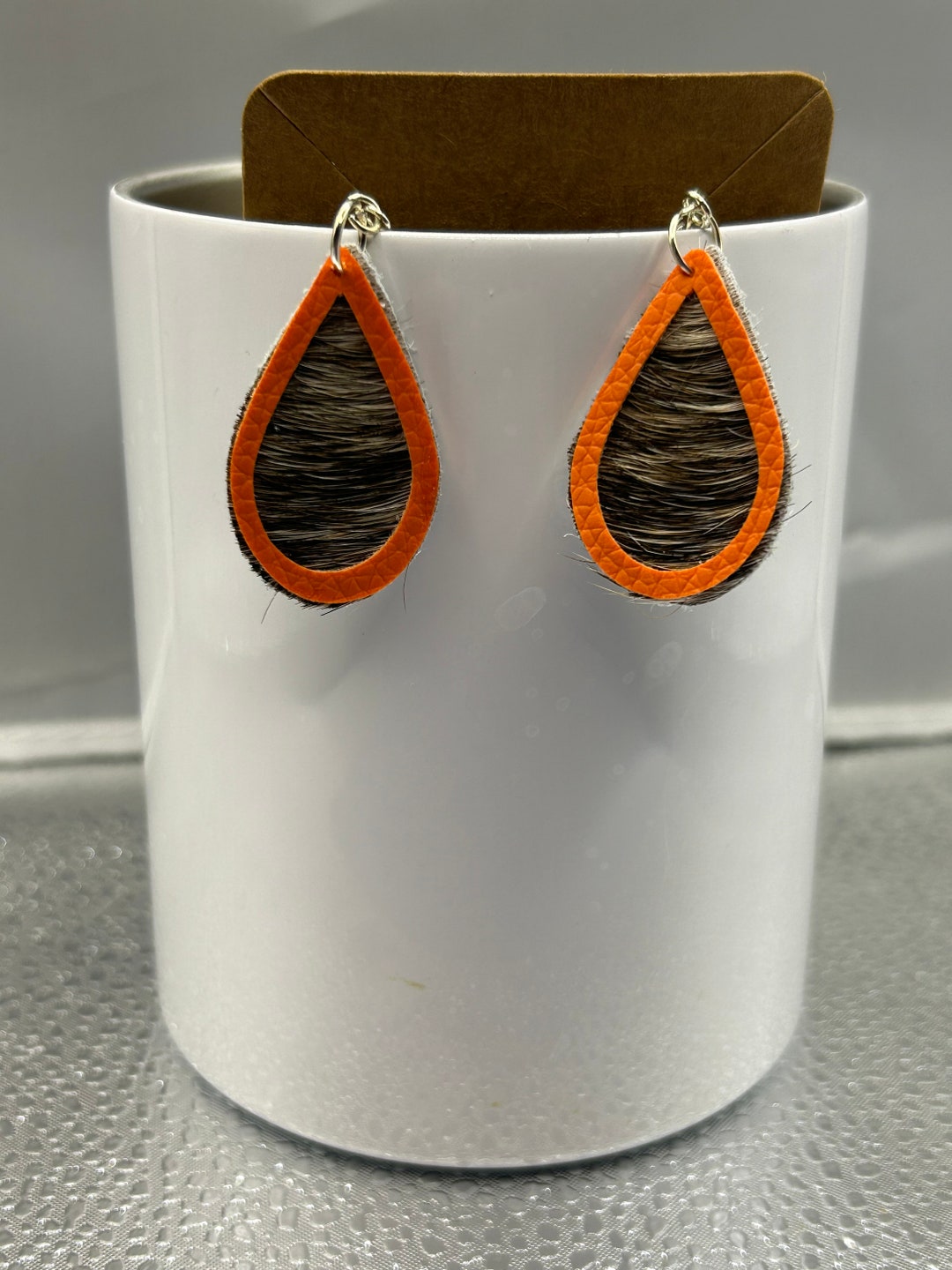 Cowhide Earring Hair on Hide Earring Animal Print Jewelry Etsy