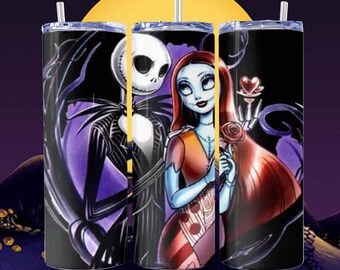 Spooky Romance 20oz Tumbler | Gothic Couple Insulated Travel Cup