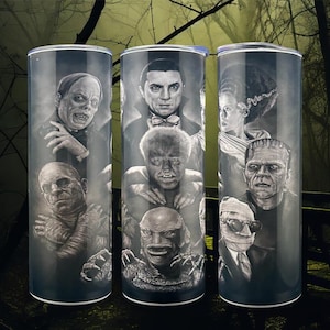 20oz Classic Horror Monsters Skinny Metal Tumblers