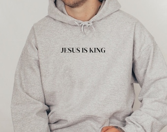 Men's Christian Hoodie, Jesus is King Hoodie, Christian Hoodie, Mens Christian Streetwear, Jesus Hoodie, Christian Sweatshirt, Jesus is King