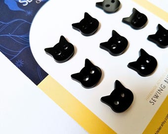 Black Cat Sewing Buttons