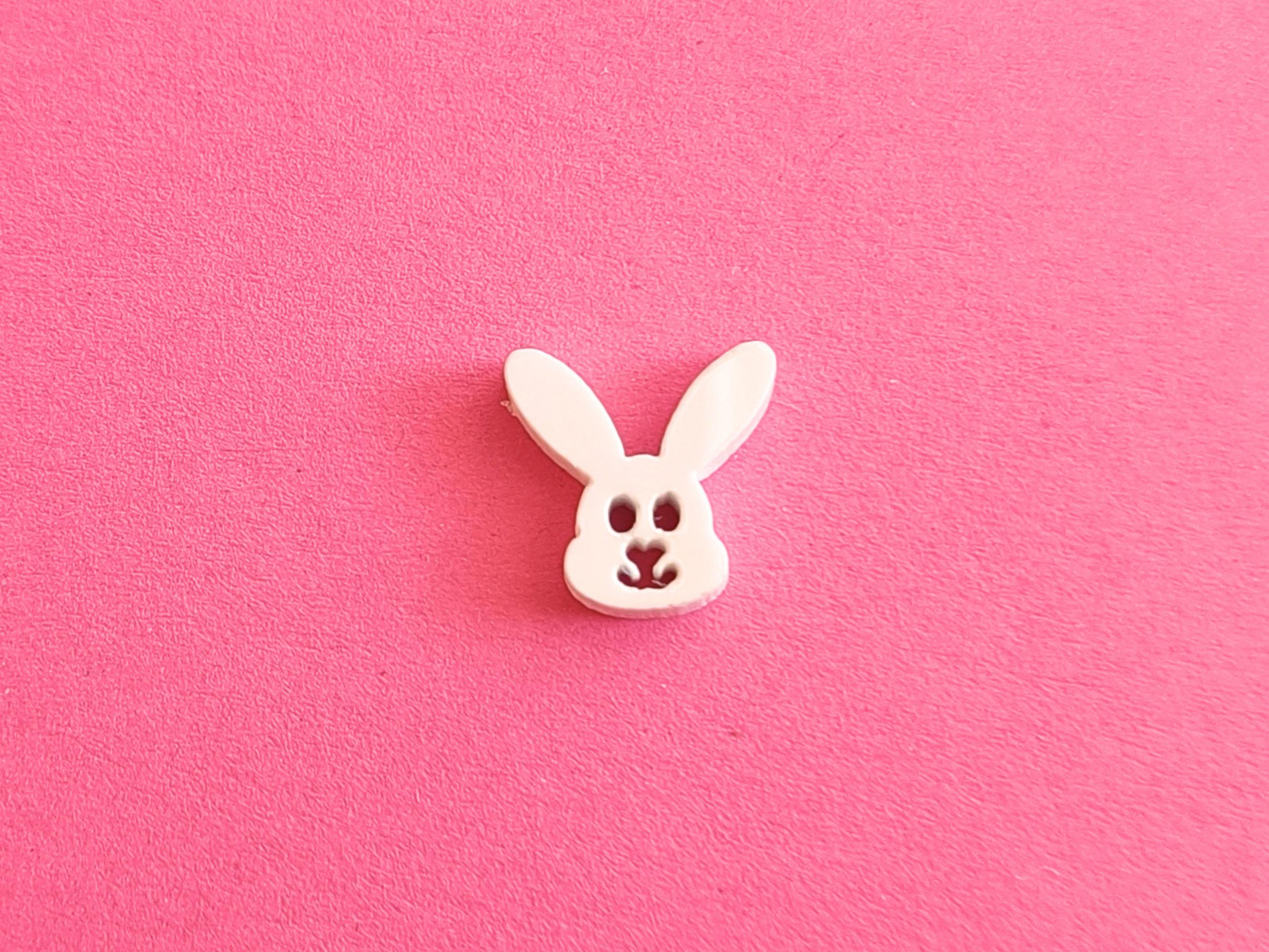 Lot De 6 Boutons Forme Lapin - 13 Mm Ou 17 Mm - Avec Attache Dos - Mercerie - Neuf
