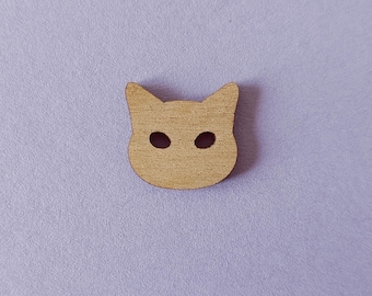 Walnut Wood Cat Sewing Buttons