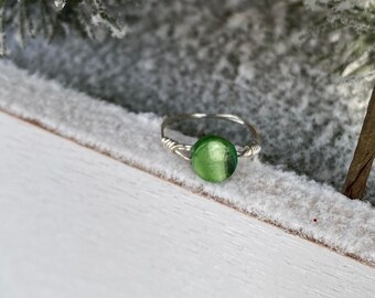 Anello Filo Verde Smeraldo